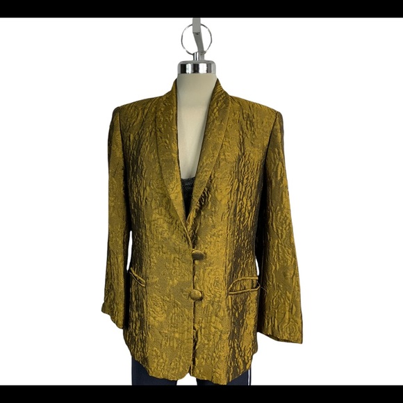 Olsen Collection,Gold silk Fabric Material,Size M - Picture 10 of 11